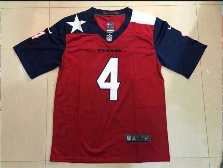 Men's Houston Texans #4 Deshaun Watson Red Nike Color Rush Limited NFL Jerseys