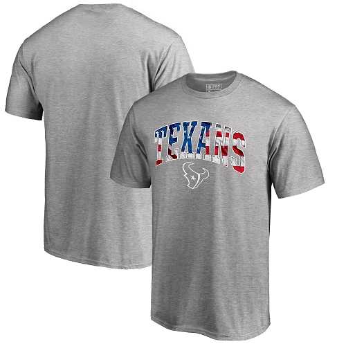 Men's Houston Texans Pro Line by Fanatics Branded Heathered Gray Banner Wave T-Shirt