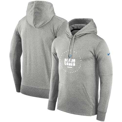 Men's Indianapolis Colts Nike Charcoal Sideline Property Of Wordmark Logo Performance Pullover Hoodie