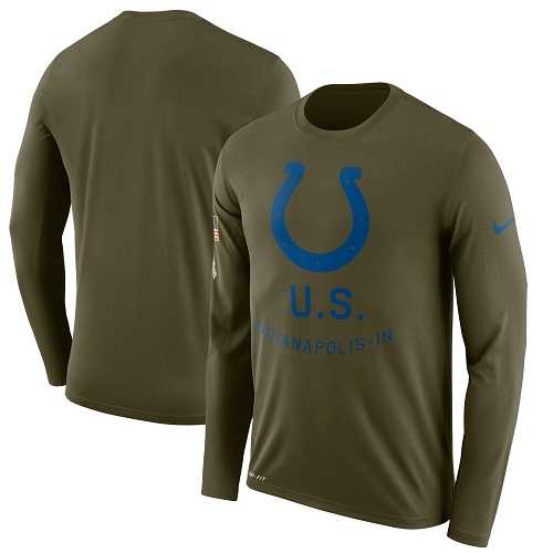 Men's Indianapolis Colts Nike Olive Salute to Service Sideline Legend Performance Long Sleeve T-Shirt