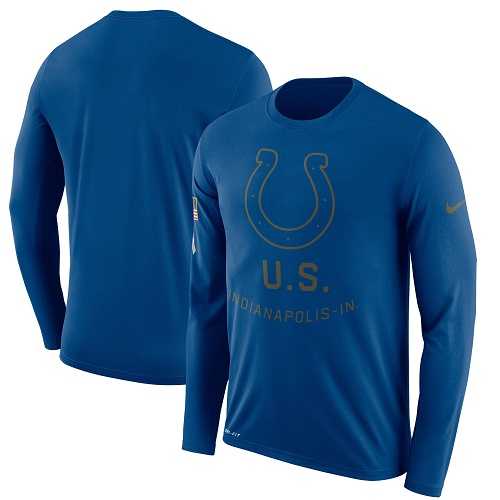 Men's Indianapolis Colts Nike Royal Salute to Service Sideline Legend Performance Long Sleeve T-Shirt