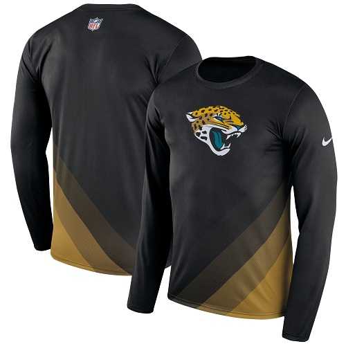 Men's Jacksonville Jaguars Nike Black Sideline Legend Prism Performance Long Sleeve T-Shirt