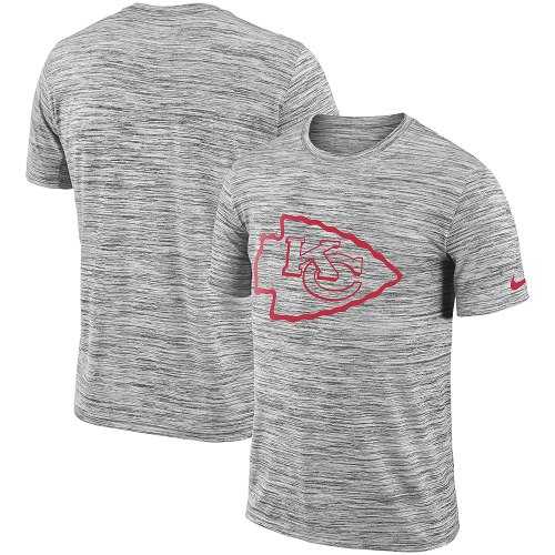 Men's Kansas City Chiefs Nike Heathered Black Sideline Legend Velocity Travel Performance T-Shirt