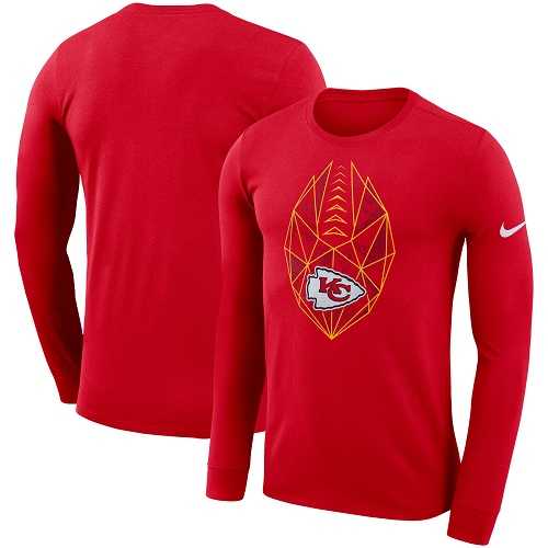 Men's Kansas City Chiefs Nike Red Fan Gear Icon Performance Long Sleeve T-Shirt