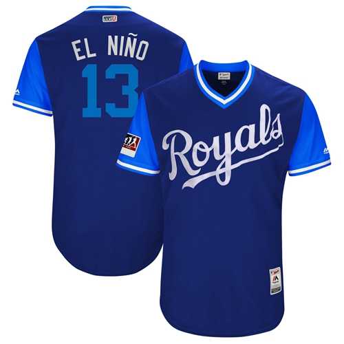 Men's Kansas City Royals #13 Salvador Perez Royal El Nino Players Weekend Authentic Stitched MLB