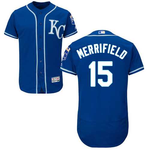 Men's Kansas City Royals #15 Whit Merrifield Royal Blue Flexbase Authentic Collection Stitched MLB Jersey