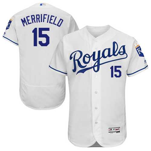 Men's Kansas City Royals #15 Whit Merrifield White Flexbase Authentic Collection Stitched MLB Jersey