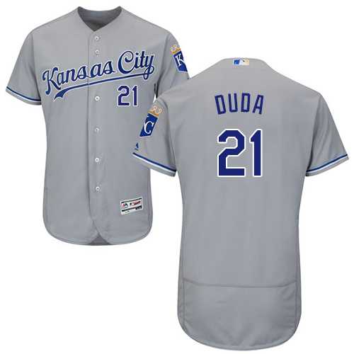 Men's Kansas City Royals #21 Lucas Duda Grey Flexbase Authentic Collection Stitched MLB