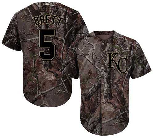 Men's Kansas City Royals #5 George Brett Camo Realtree Collection Cool Base Stitched MLB