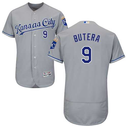 Men's Kansas City Royals #9 Drew Butera Grey Flexbase Authentic Collection Stitched MLB Jersey