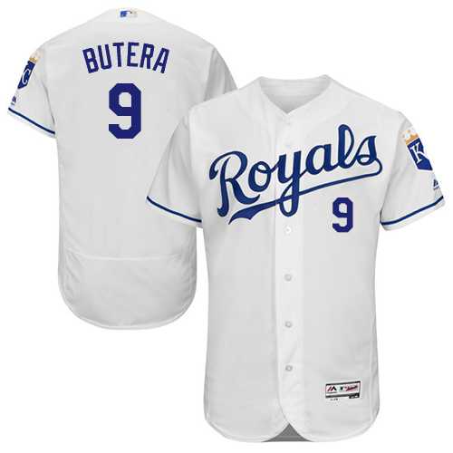 Men's Kansas City Royals #9 Drew Butera White Flexbase Authentic Collection Stitched MLB Jersey