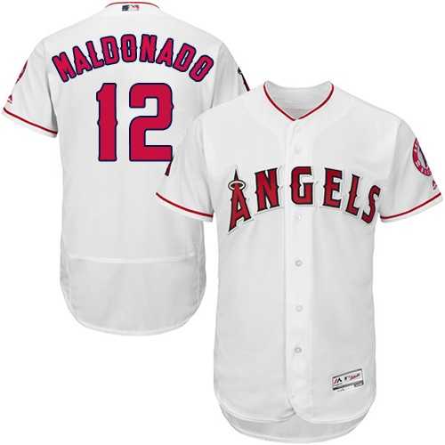 Men's Los Angeles Angels Of Anaheim #12 Martin Maldonado White Flexbase Authentic Collection Stitched MLB