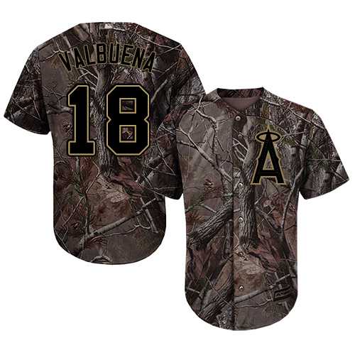 Men's Los Angeles Angels Of Anaheim #18 Luis Valbuena Camo Realtree Collection Cool Base Stitched MLB Jersey Men's Los Angeles Angels Of Anaheim #18 Luis Valbuena Camo Realtree Collection Cool Base Stitched MLB Jersey