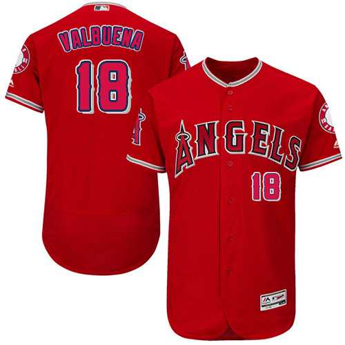 Men's Los Angeles Angels Of Anaheim #18 Luis Valbuena Red Flexbase Authentic Collection Stitched MLB Jersey