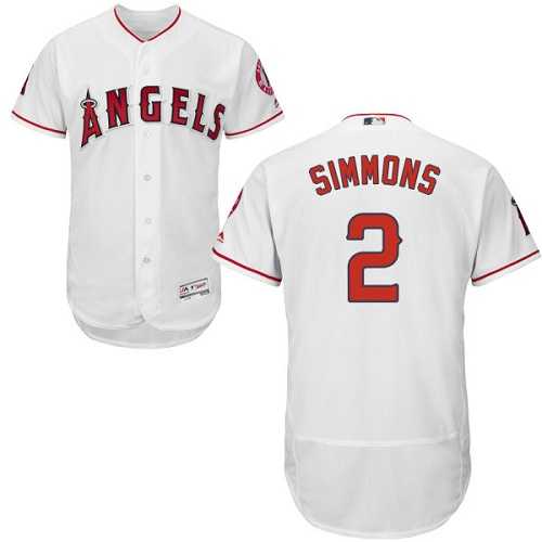 Men's Los Angeles Angels Of Anaheim #2 Andrelton Simmons White Flexbase Authentic Collection Stitched MLB