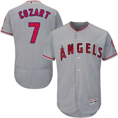Men's Los Angeles Angels Of Anaheim #7 Zack Cozart Grey Flexbase Authentic Collection Stitched MLB