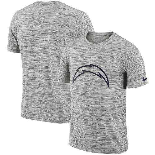 Men's Los Angeles Chargers Nike Heathered Black Sideline Legend Velocity Travel Performance T-Shirt