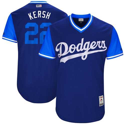 Men's Los Angeles Dodgers #22 Clayton Kershaw Royal Kersh Players Weekend Authentic Stitched MLB