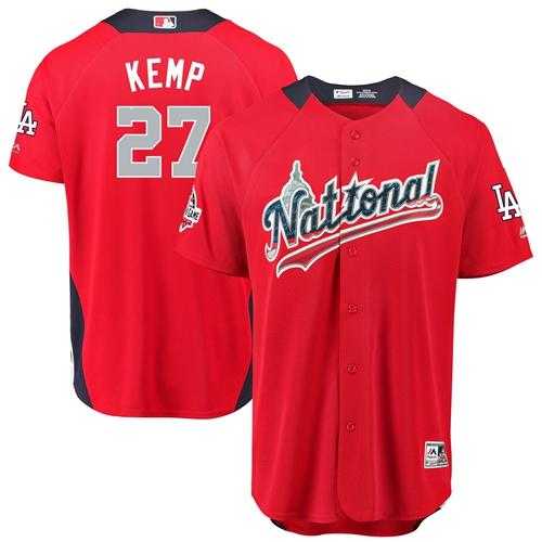 Men's Los Angeles Dodgers #27 Matt Kemp Red 2018 All-Star National League Stitched MLB