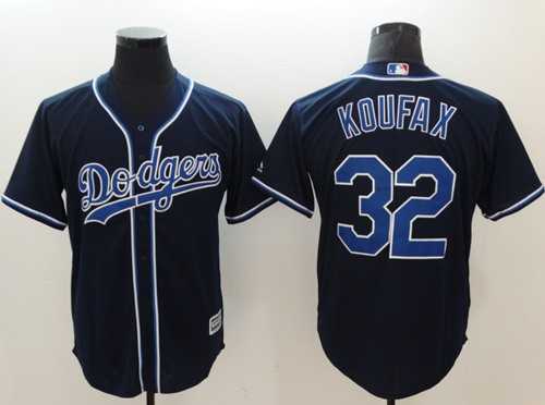 Men's Los Angeles Dodgers #32 Sandy Koufax Navy Blue New Cool Base Stitched Baseball Jersey