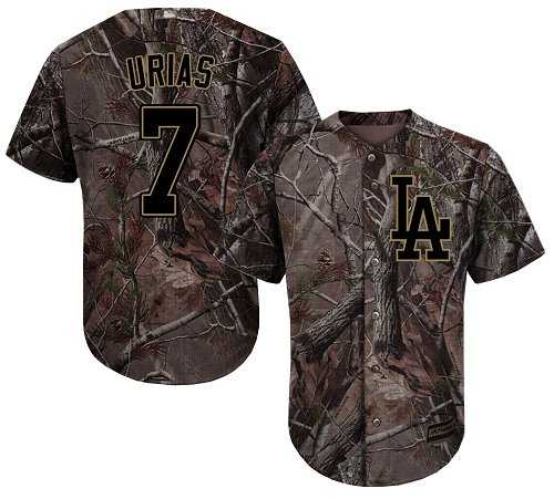 Men's Los Angeles Dodgers #7 Julio Urias Camo Realtree Collection Cool Base Stitched MLB