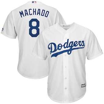 Men's Los Angeles Dodgers #8 Manny Machado White Big & Tall Cool Base Stitched MLB Jersey