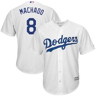 Men's Los Angeles Dodgers #8 Manny Machado White Home Cool Base Stitched MLB Jersey Men's Los Angeles Dodgers #8 Manny Machado White Home Cool Base Stitched MLB Jersey
