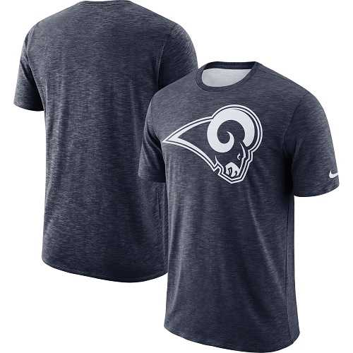 Men's Los Angeles Rams Nike Navy Sideline Cotton Slub Performance T-Shirt