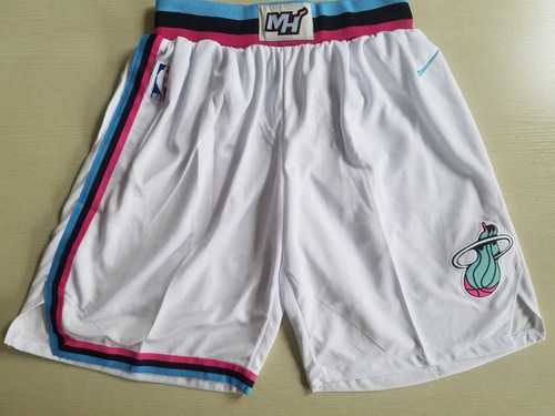 Men's Miami Heat Nike White Swingman Basketball Shorts Men's Miami Heat Nike White Swingman Basketball Shorts