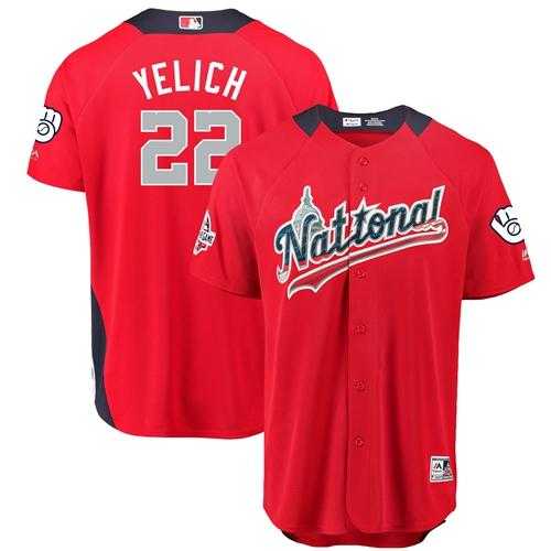 Men's Milwaukee Brewers #22 Christian Yelich Red 2018 All-Star National League Stitched MLB