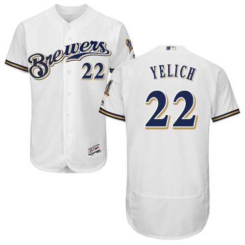 Men's Milwaukee Brewers #22 Christian Yelich White Flexbase Authentic Collection Stitched MLB
