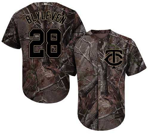 Men's Minnesota Twins #28 Bert Blyleven Camo Realtree Collection Cool Base Stitched MLB