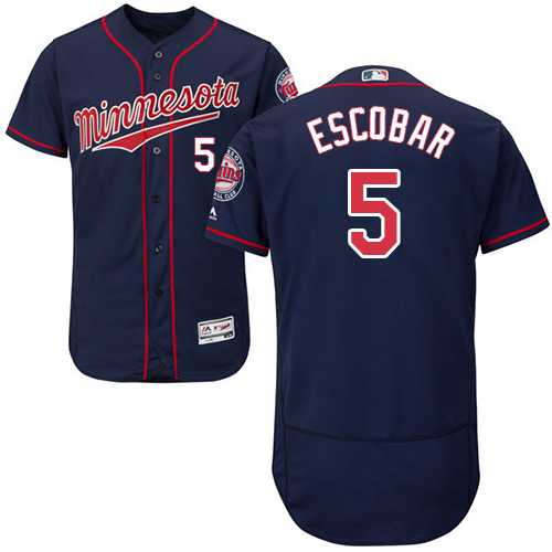 Men's Minnesota Twins #5 Eduardo Escobar Navy Blue Flexbase Authentic Collection Stitched MLB Jersey