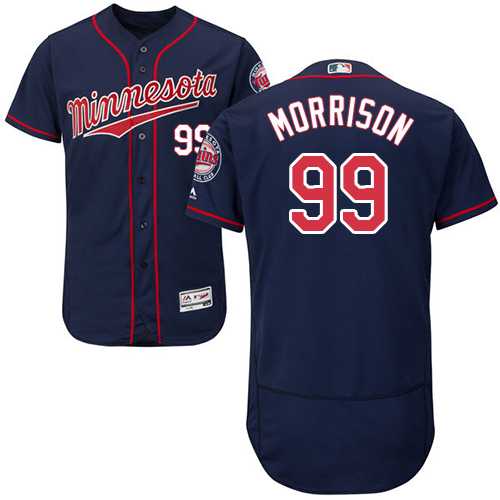 Men's Minnesota Twins #99 Logan Morrison Navy Blue Flexbase Authentic Collection Stitched MLB Jersey