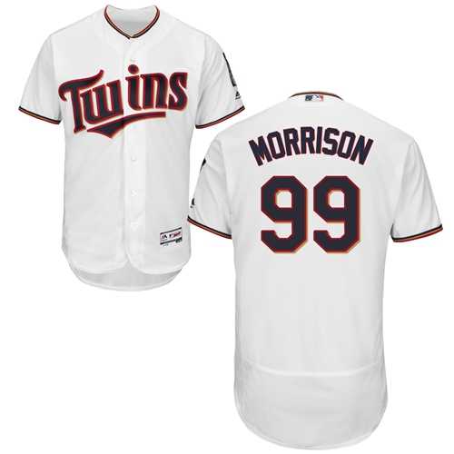 Men's Minnesota Twins #99 Logan Morrison White Flexbase Authentic Collection Stitched MLB Jersey