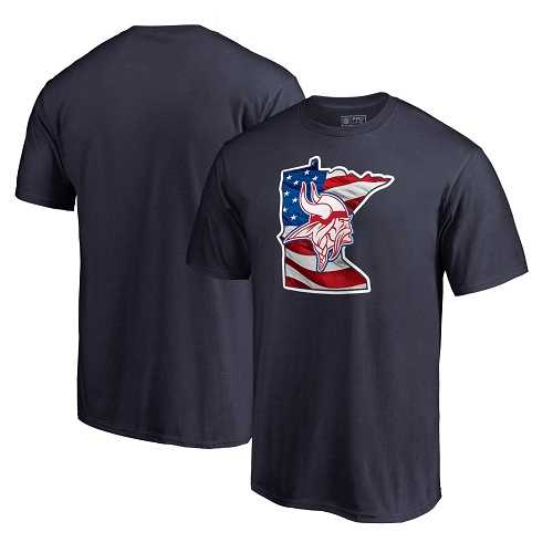 Men's Minnesota Vikings NFL Pro Line by Fanatics Branded Navy Banner State T-Shirt