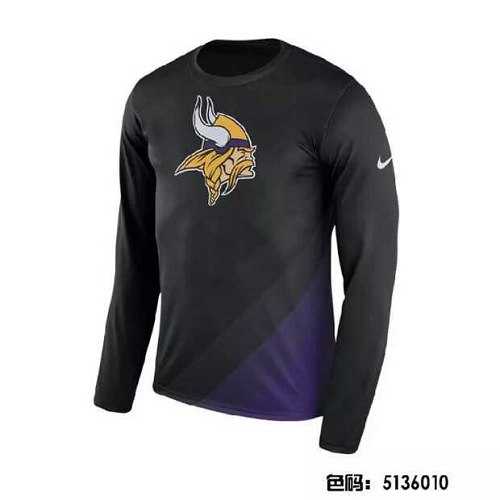 Men's Minnesota Vikings Nike Black Sideline Legend Prism Performance Long Sleeve T-Shirt