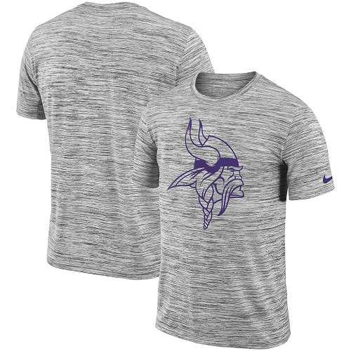 Men's Minnesota Vikings Nike Heathered Black Sideline Legend Velocity Travel Performance T-Shirt
