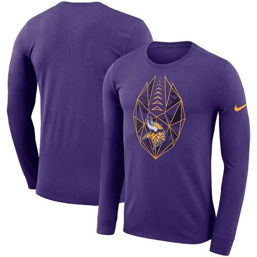 Men's Minnesota Vikings Nike Purple Fan Gear Icon Performance Long Sleeve T-Shirt