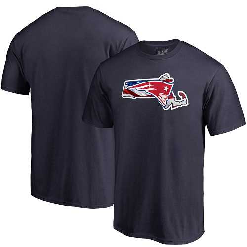 Men's New England Patriots NFL Pro Line by Fanatics Branded Navy Banner State T-Shirt