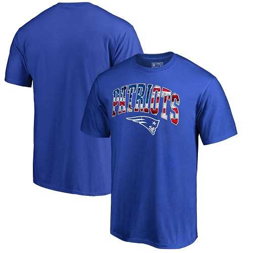 Men's New England Patriots NFL Pro Line by Fanatics Branded Royal Banner Wave T-Shirt