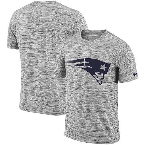 Men's New England Patriots Nike Heathered Black Sideline Legend Velocity Travel Performance T-Shirt