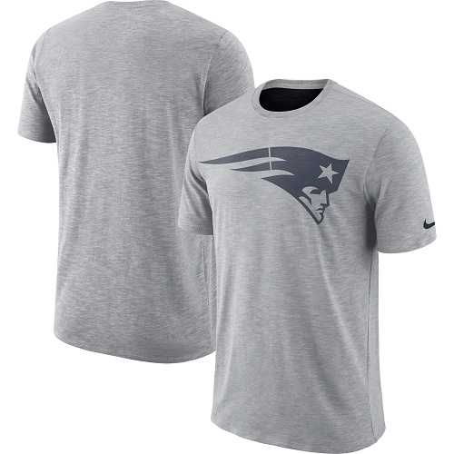 Men's New England Patriots Nike Heathered Gray Sideline Cotton Slub Performance T-Shirt
