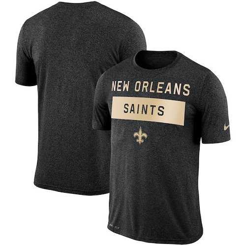 Men's New Orleans Saints Nike College Black Sideline Legend Lift Performance T-Shirt