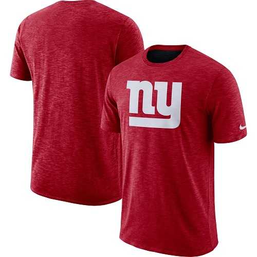 Men's New York Giants Nike Red Sideline Cotton Slub Performance T-Shirt
