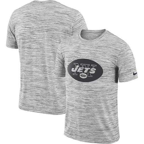 Men's New York Jets Nike Heathered Black Sideline Legend Velocity Travel Performance T-Shirt