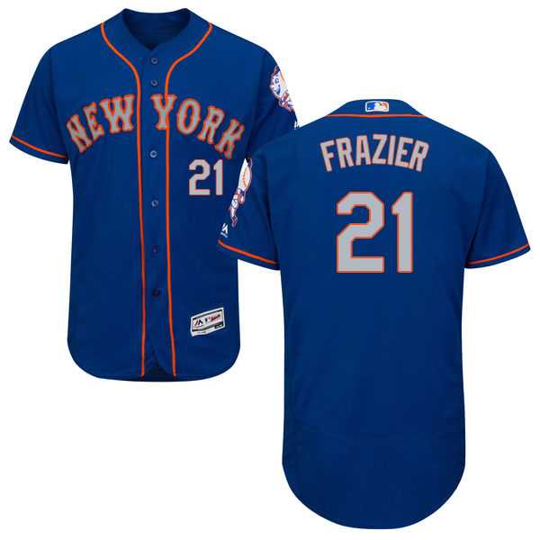 Men's New York Mets #21 Todd Frazier Blue(Grey NO.) Flexbase Authentic Collection Stitched MLB