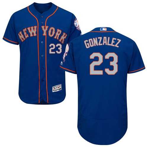 Men's New York Mets #23 Adrian Gonzalez Blue(Grey NO.) Flexbase Authentic Collection Stitched MLB