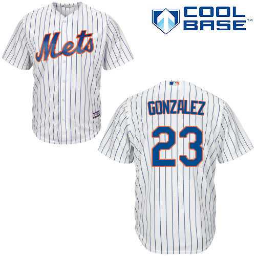 Men's New York Mets #23 Adrian Gonzalez White(Blue Strip) New Cool Base Stitched MLB