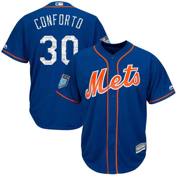 Men's New York Mets #30 Michael Conforto Majestic Royal 2018 Spring Training Cool Base Player Jersey